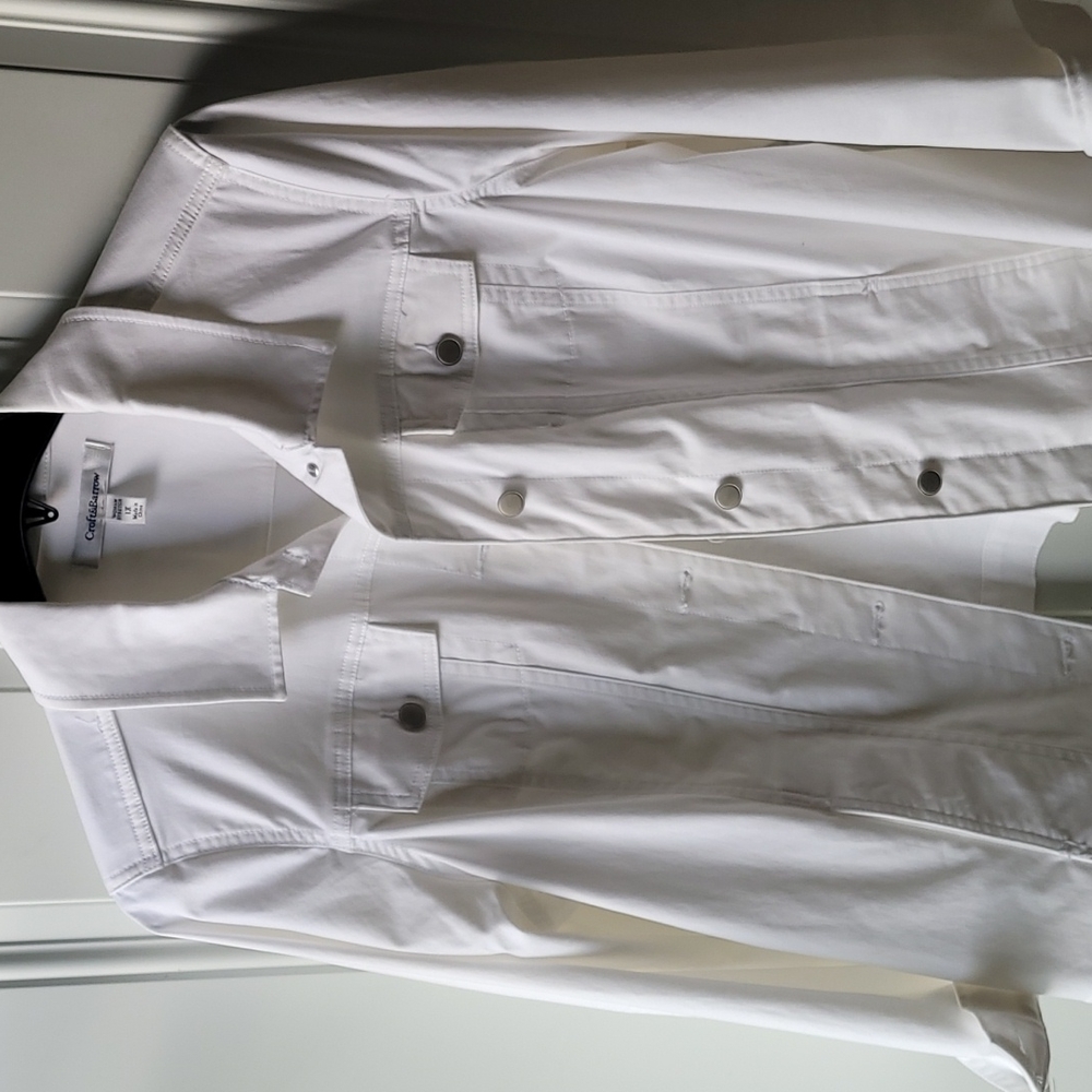 Croft & Barrow White Jean Jacket 1X
